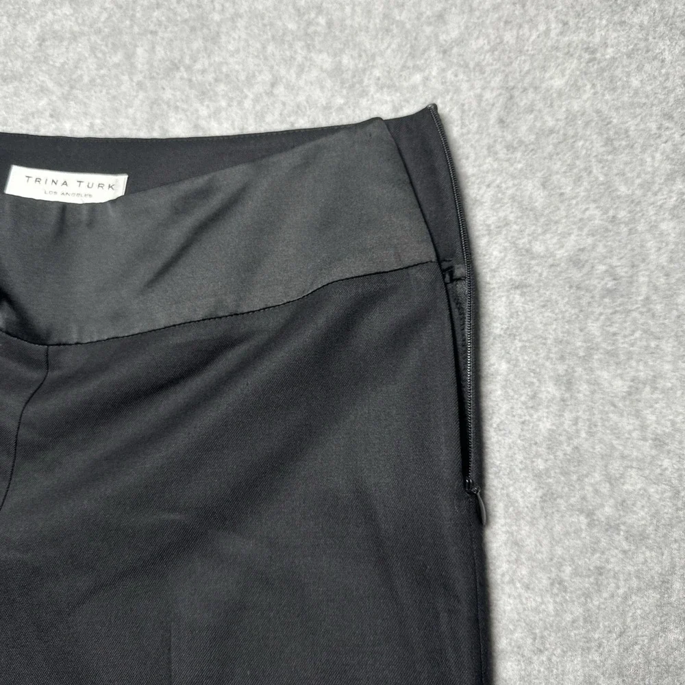 Trina Turk Black Wide Leg Dress Pants Office Classy Size 4 30X31‎ Style #289419